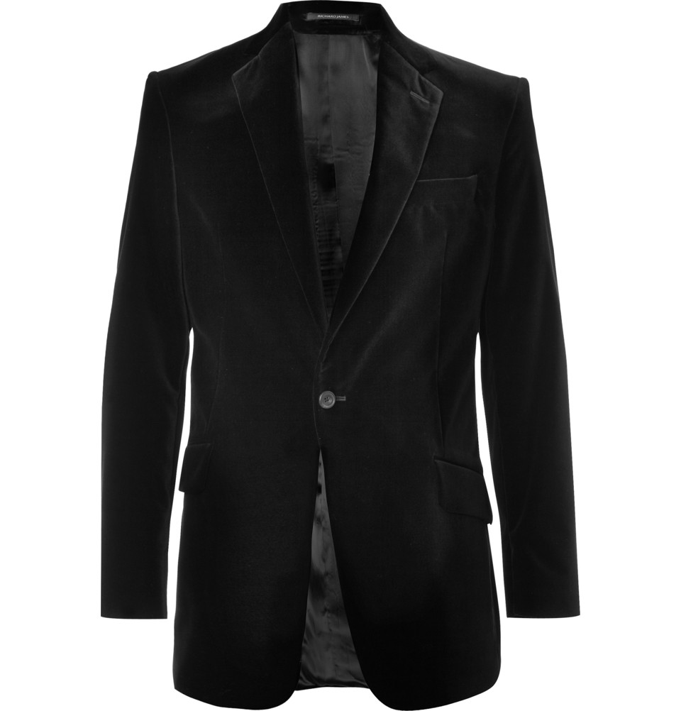 Richard James Velvet Suit Jacket in Black for Men | Lyst