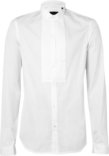 Burberry Prorsum White Slim-Fit Cotton Tuxedo Shirt in White for Men | Lyst