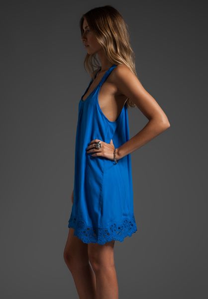 Mink Pink Dancing Barefoot Mini Dress in Blue | Lyst