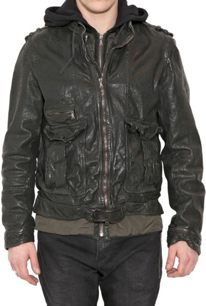 Neil Barrett Detachable Vest Buffalo Leather Jacket in Gray for Men ...