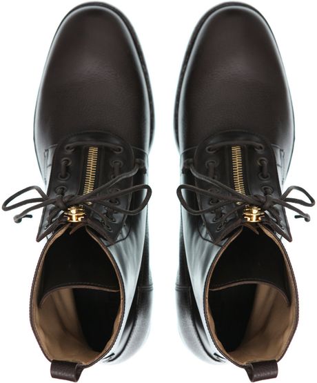 Alexander Mcqueen Zip Lace Detailed Boots in Brown for Men | Lyst