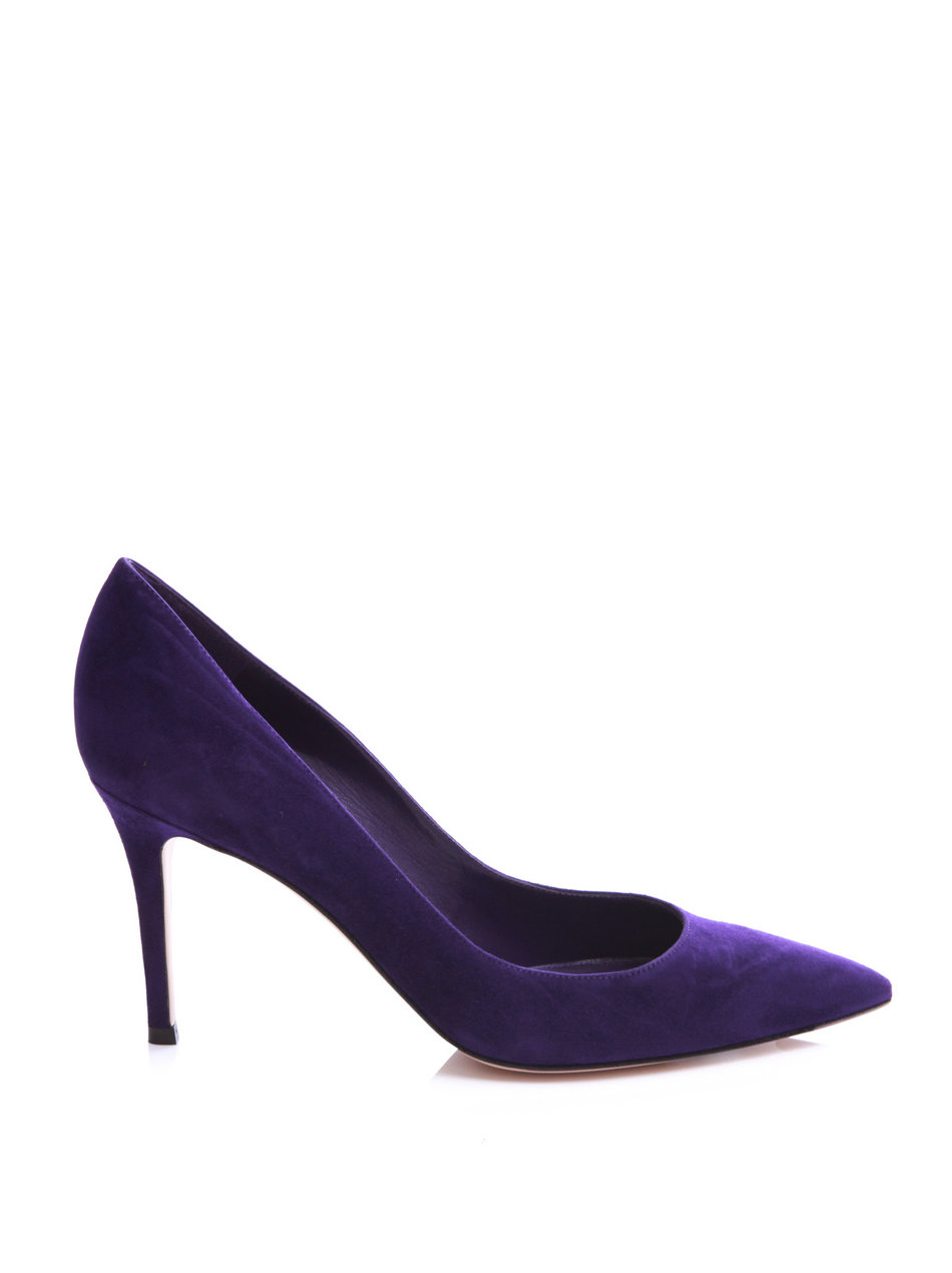 Gianvito rossi Purple Suede Pump in Purple | Lyst