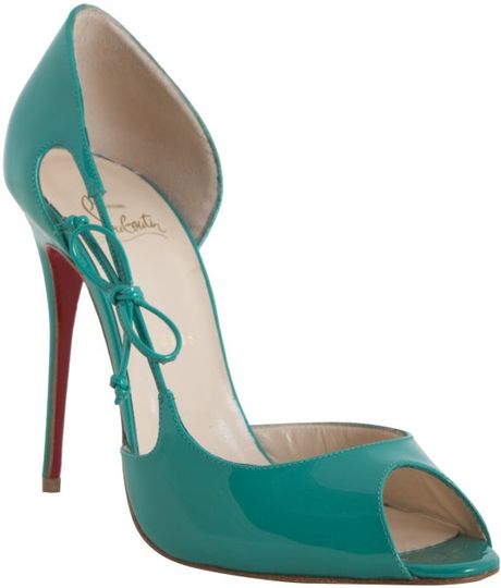 Christian Louboutin Jade Patent Leather Delico 100 Dorsay Pumps in Blue ...