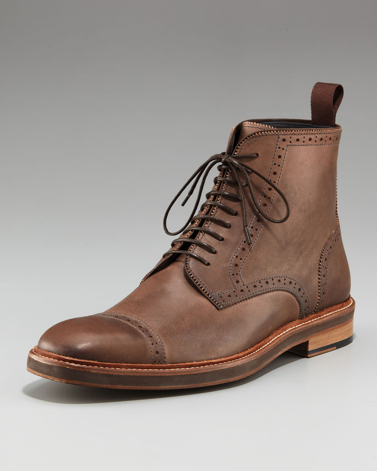 Lyst - Lanvin Cap-toe Boot in Brown for Men