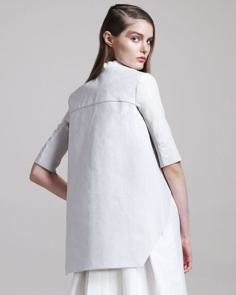 Rick Owens Leather Wedge Jacket, Milk in White | Lyst
