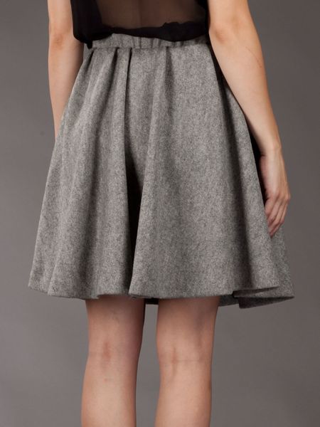 Acne Studios Gathered Wool Skirt in Gray (grey) | Lyst