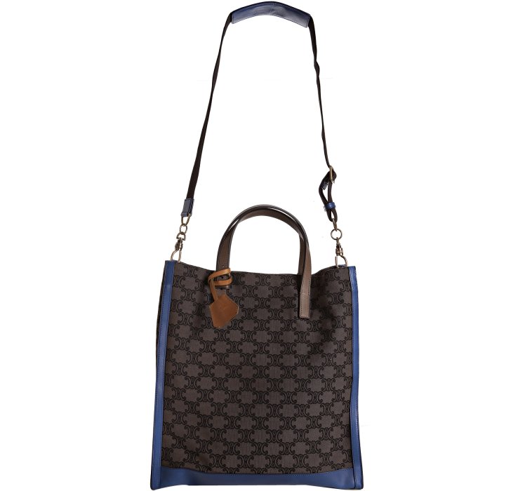 Cline Blue Logo Canvas Leather Trim Tote in Blue | Lyst