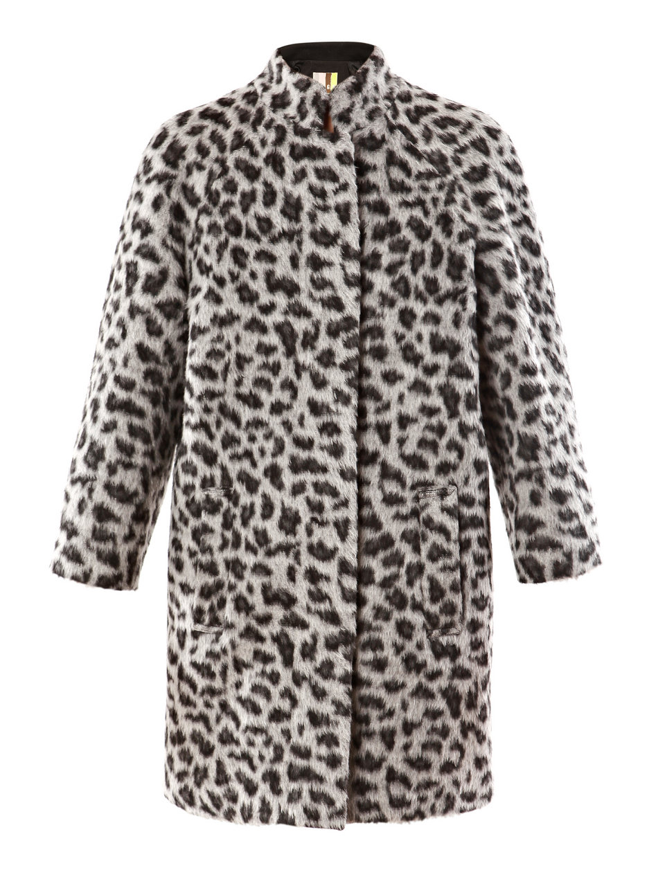 Msgm Leopard Print Coat in Animal (grey) | Lyst