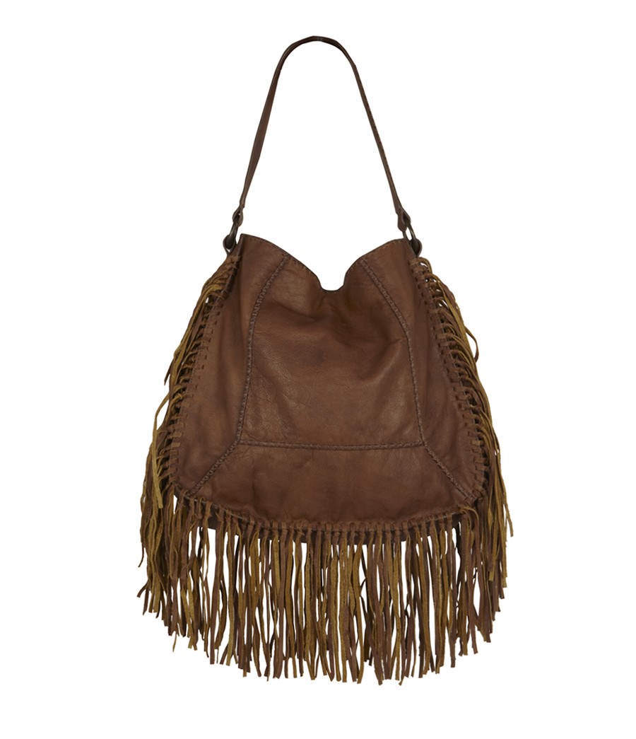 Allsaints Ossa Fringe Bag in Brown (tan) | Lyst