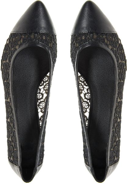 Asos Asos Sydney Lace Detail Kitten Heel in Black | Lyst