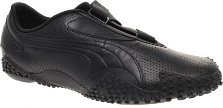 Puma Mostro Perforated Leather Trainers in Black for Men - Lyst