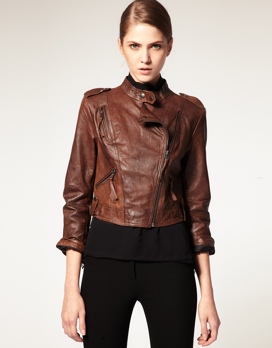 Very By Vero Moda Loose Fit Leather Jacket In