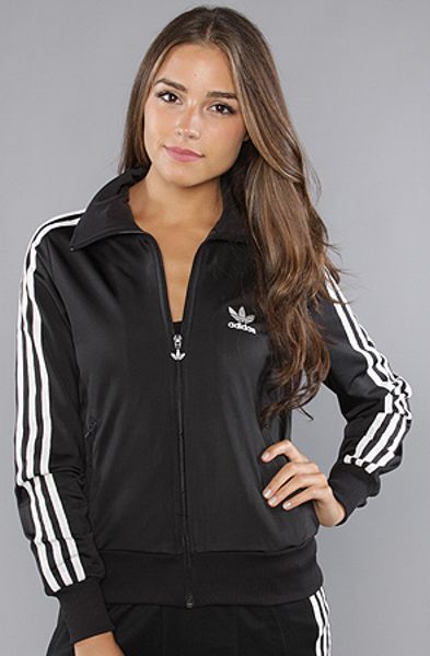 Adidas The Firebird Track Top in Black and White in Black (black ...