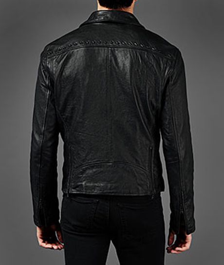 John Varvatos Ramones Leather Biker Jacket in Black for Men | Lyst