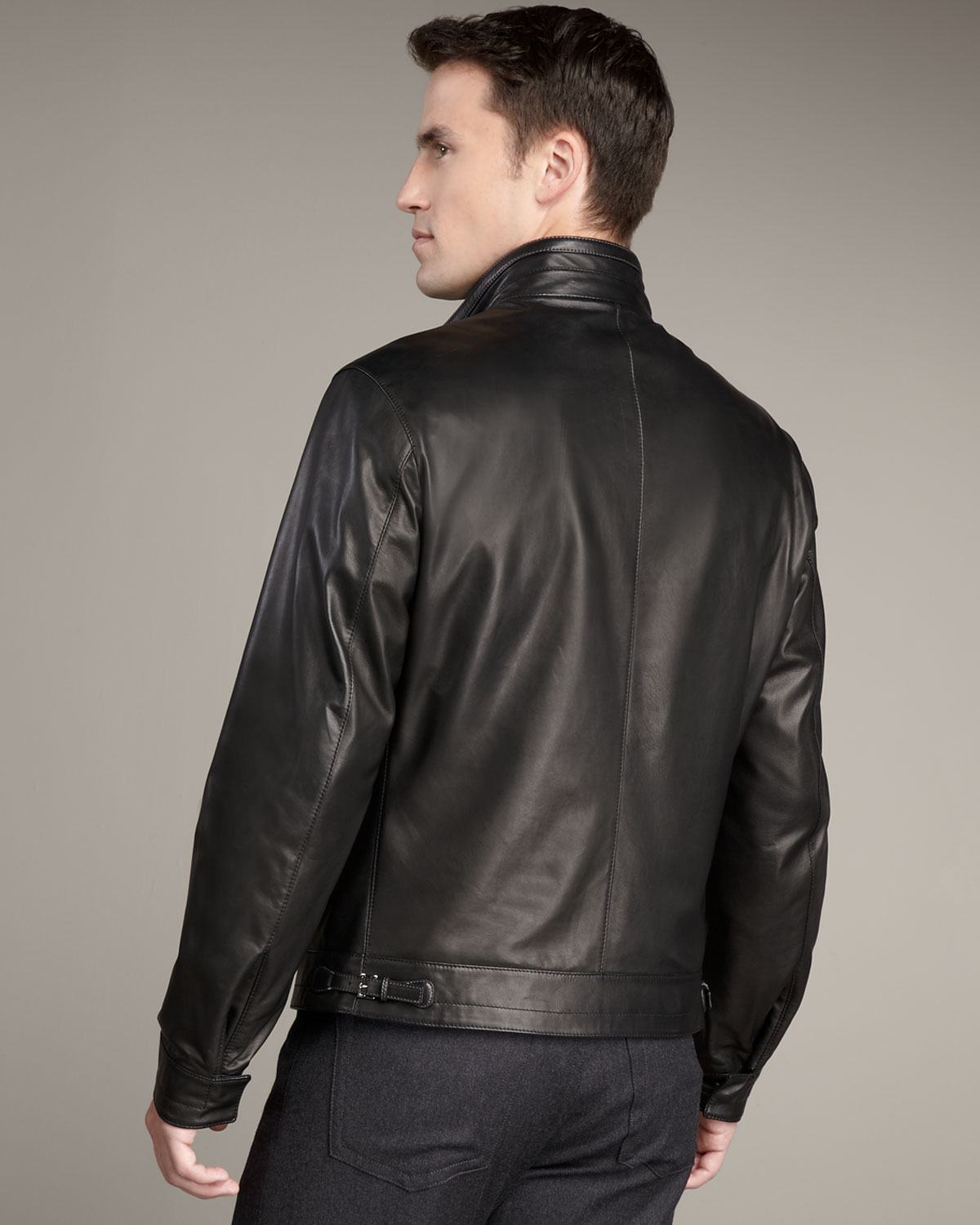 Lyst - Ermenegildo Zegna Leather Jacket in Black for Men