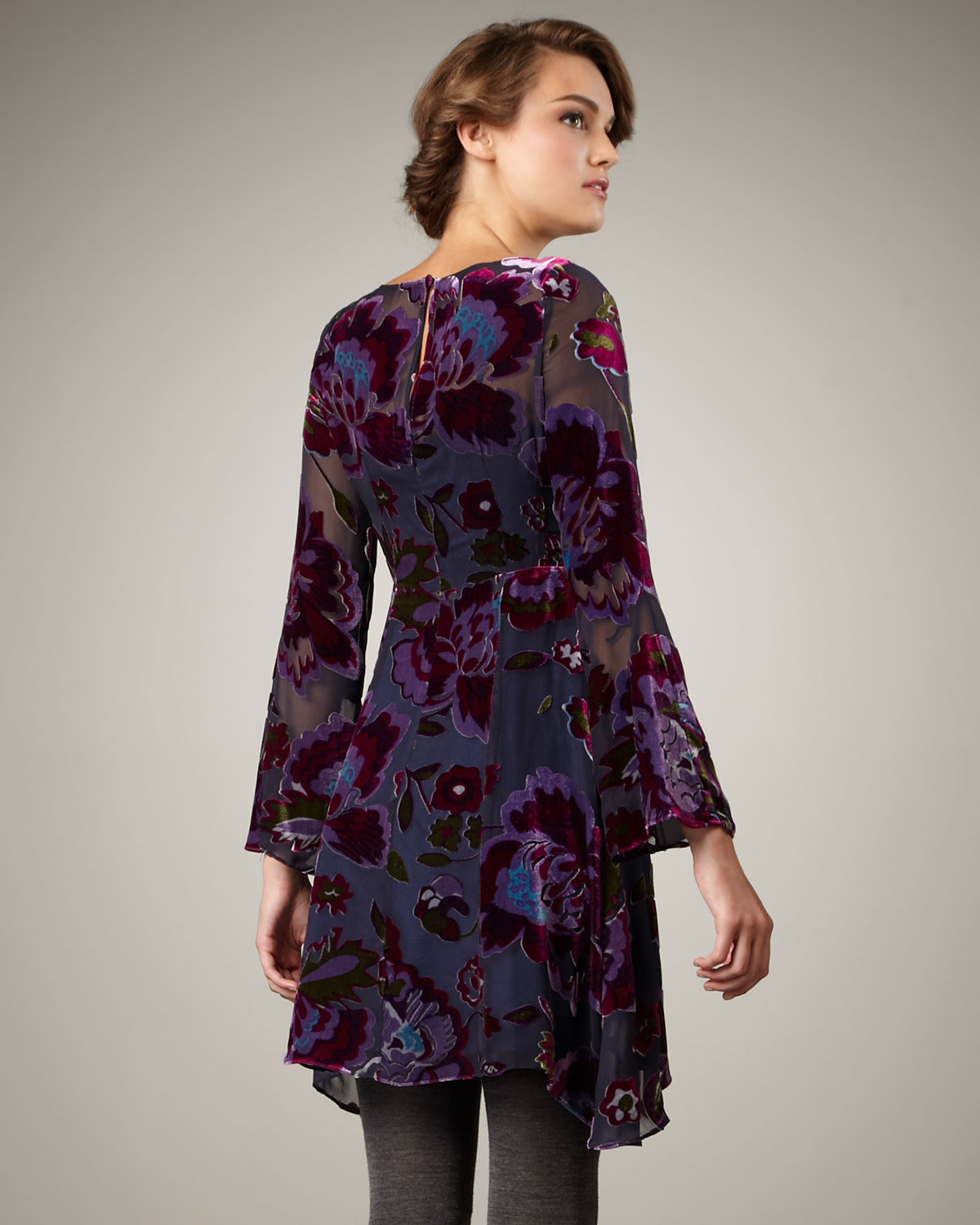 Lyst Nanette Lepore Dita Velvet Burnout Dress In Blue Gallery