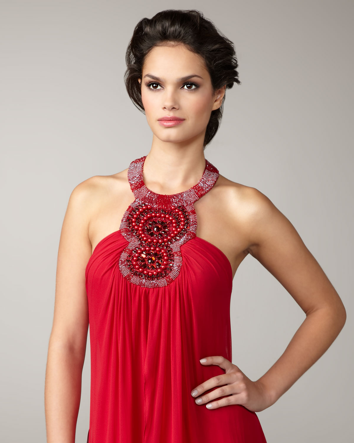 aidan mattox halter gown