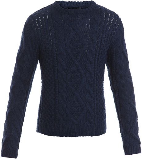 Marc By Marc Jacobs Hand-knit Pattern Wool Jumper in Blue for Men | Lyst