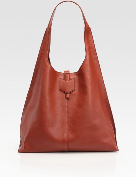 Saint Laurent Ysl Leather Hobo Bag in Brown | Lyst