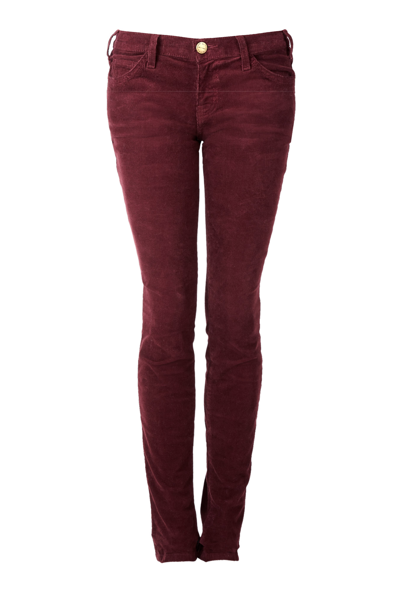 Current/elliott Wine Red Burgundy Skinny Cord Jeans in Red (wine) | Lyst