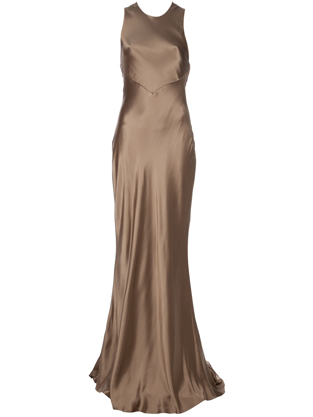 Ralph Lauren Black Label Silk Dress in Brown | Lyst