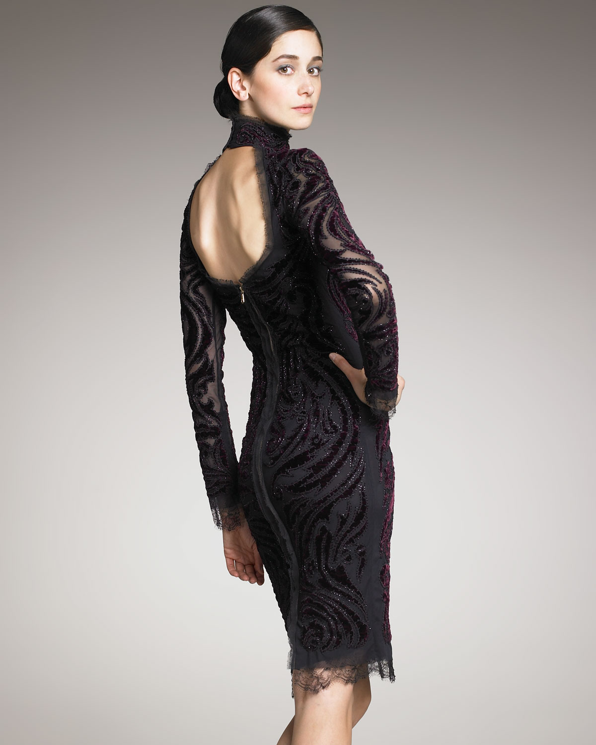 Lyst - Emilio Pucci Velvet-embroidered Dress in Purple