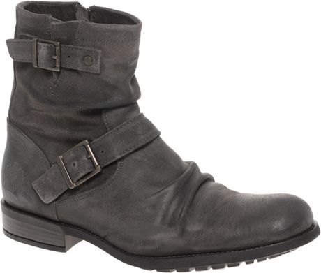 Base London Burnished Suede Buckle Boots in Gray for Men (grey) | Lyst