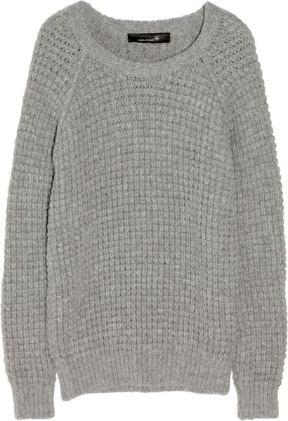 Isabel Marant Anders Alpaca-blend Waffle-knit Sweater in Gray | Lyst