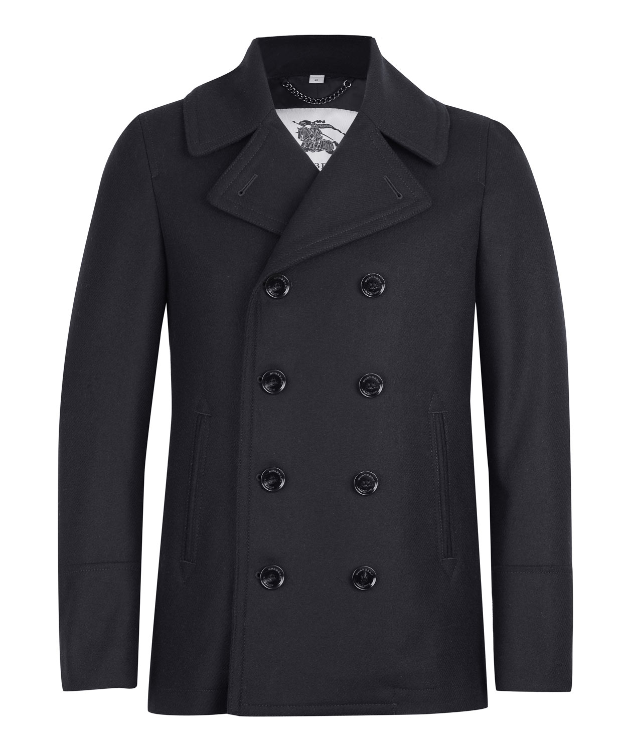 Burberry Navy Double Breasted Addison Pea Coat in Blue for Men (navy ...
