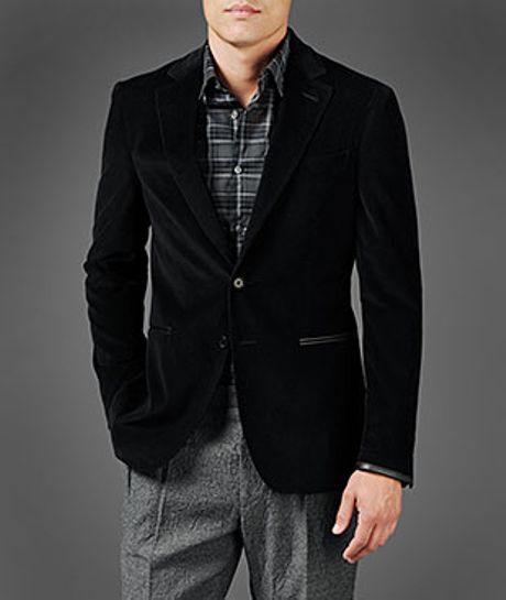 John Varvatos Hampton Sport Coat with Elbow Patches in Black for Men | Lyst