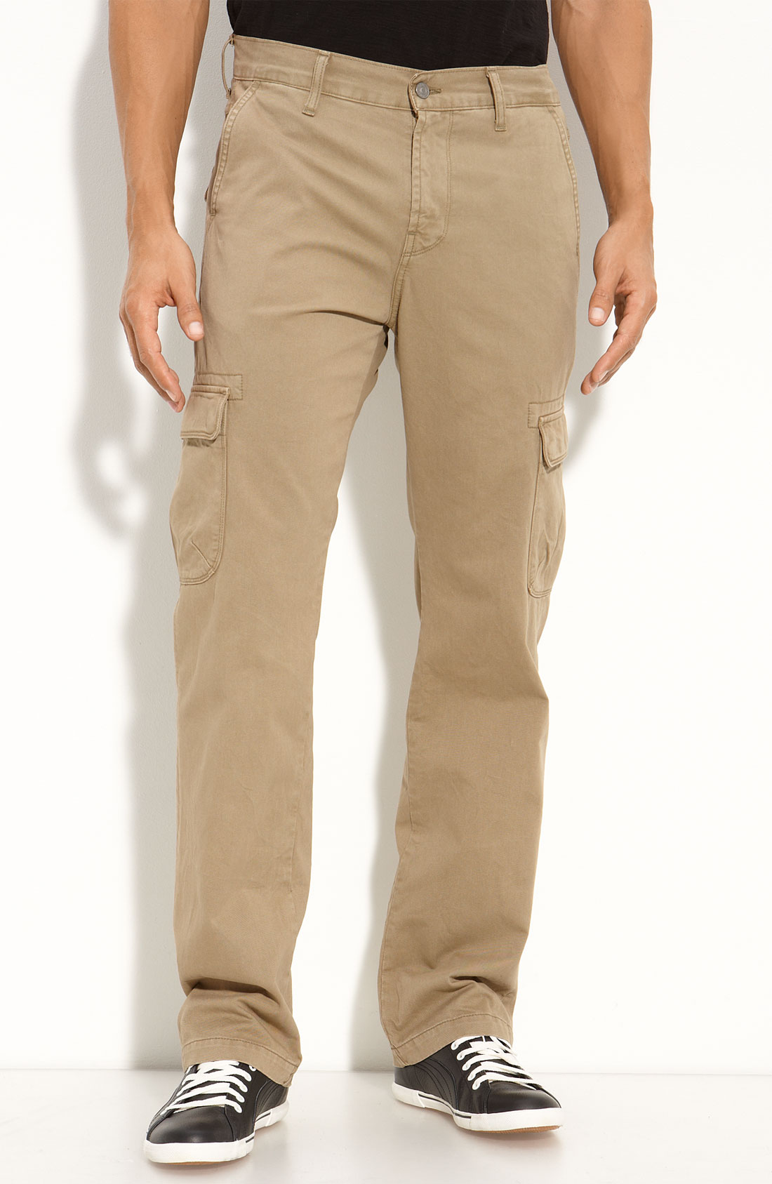 7 For All Mankind Standard Fit Cargo Pants in Khaki for Men | Lyst