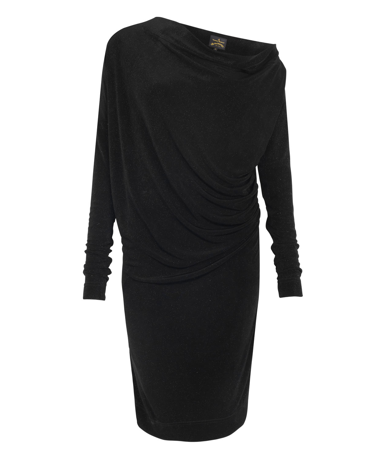 Lyst - Vivienne Westwood Anglomania Black Glitter Drape Dress in Black