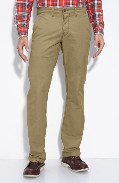 Grown & Sewn Foundation Straight Leg Chino Pants in Khaki for Men ...