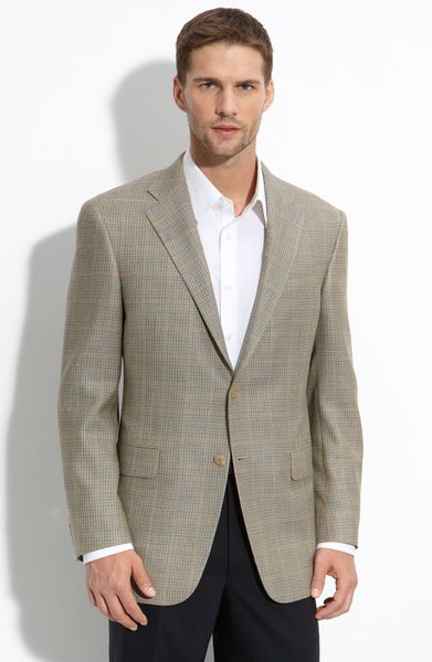 Hickey Freeman Brown Plaid Silk Blend Sportcoat in Gray for Men (brown ...