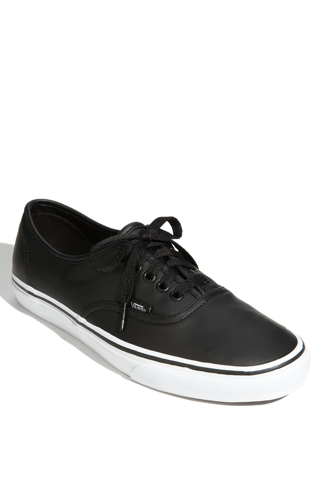 Vans Authentic Leather Sneaker (men) in Black for Men (black leather ...