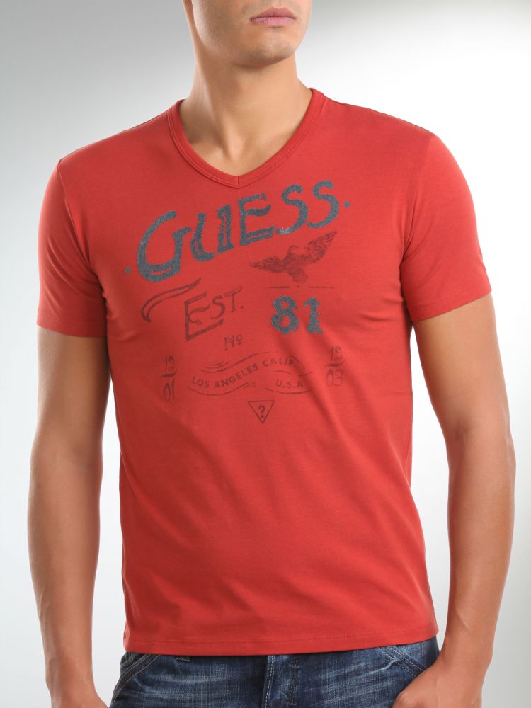 Guess Eliano T-shirt in Red for Men | Lyst