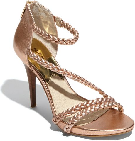 Michael Michael Kors 'Alexa' High Sandal T-strap Sandal in Pink (rose ...