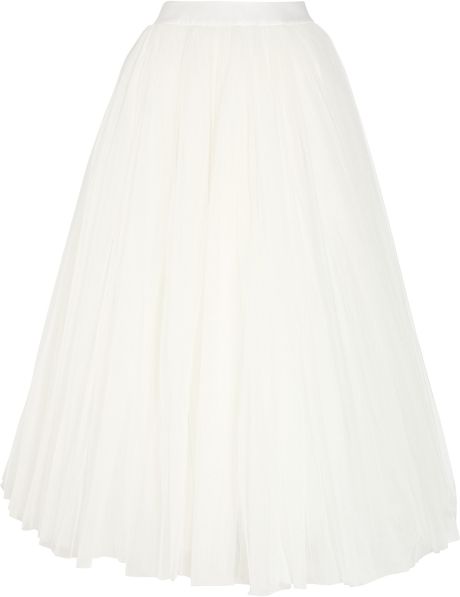 Alberta Ferretti Multi-layered Tulle Skirt in White (multi) | Lyst