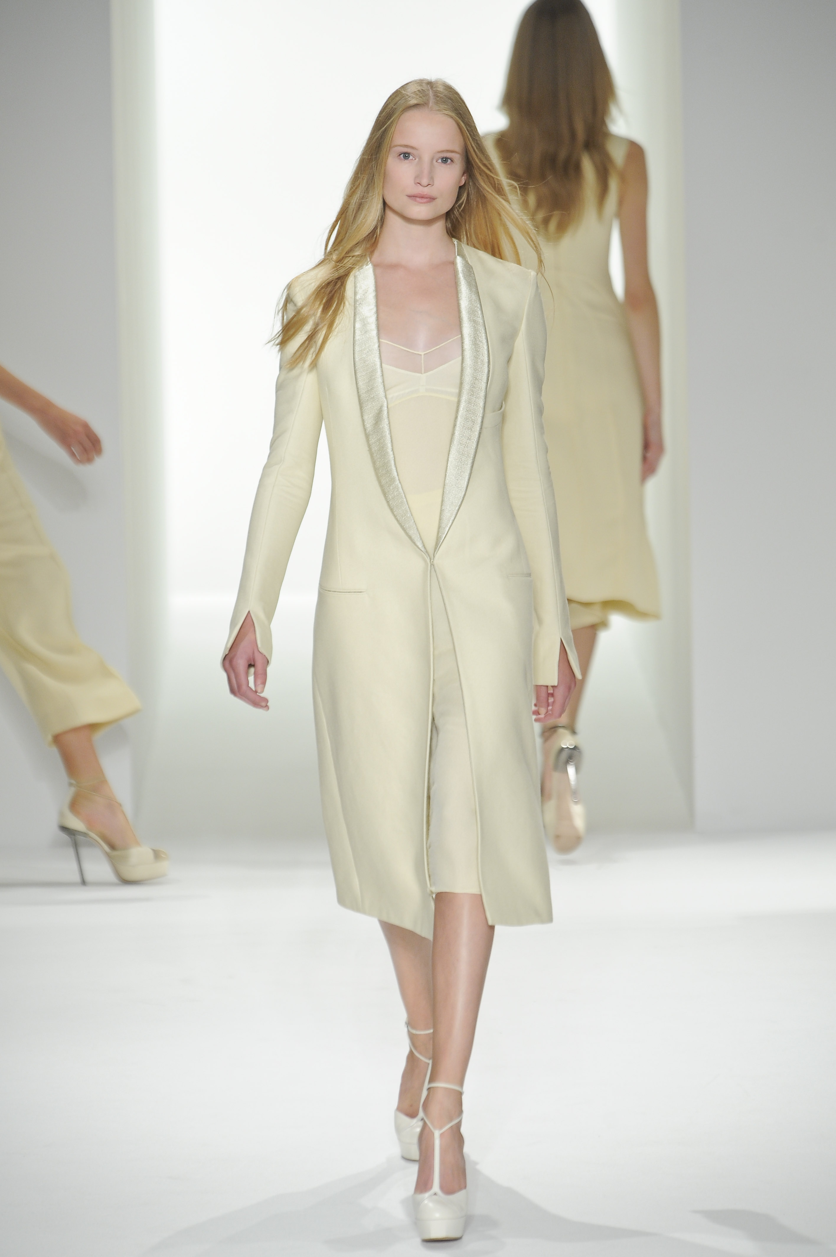 Calvin Klein Spring 2012 White Slip Dress in Beige | Lyst