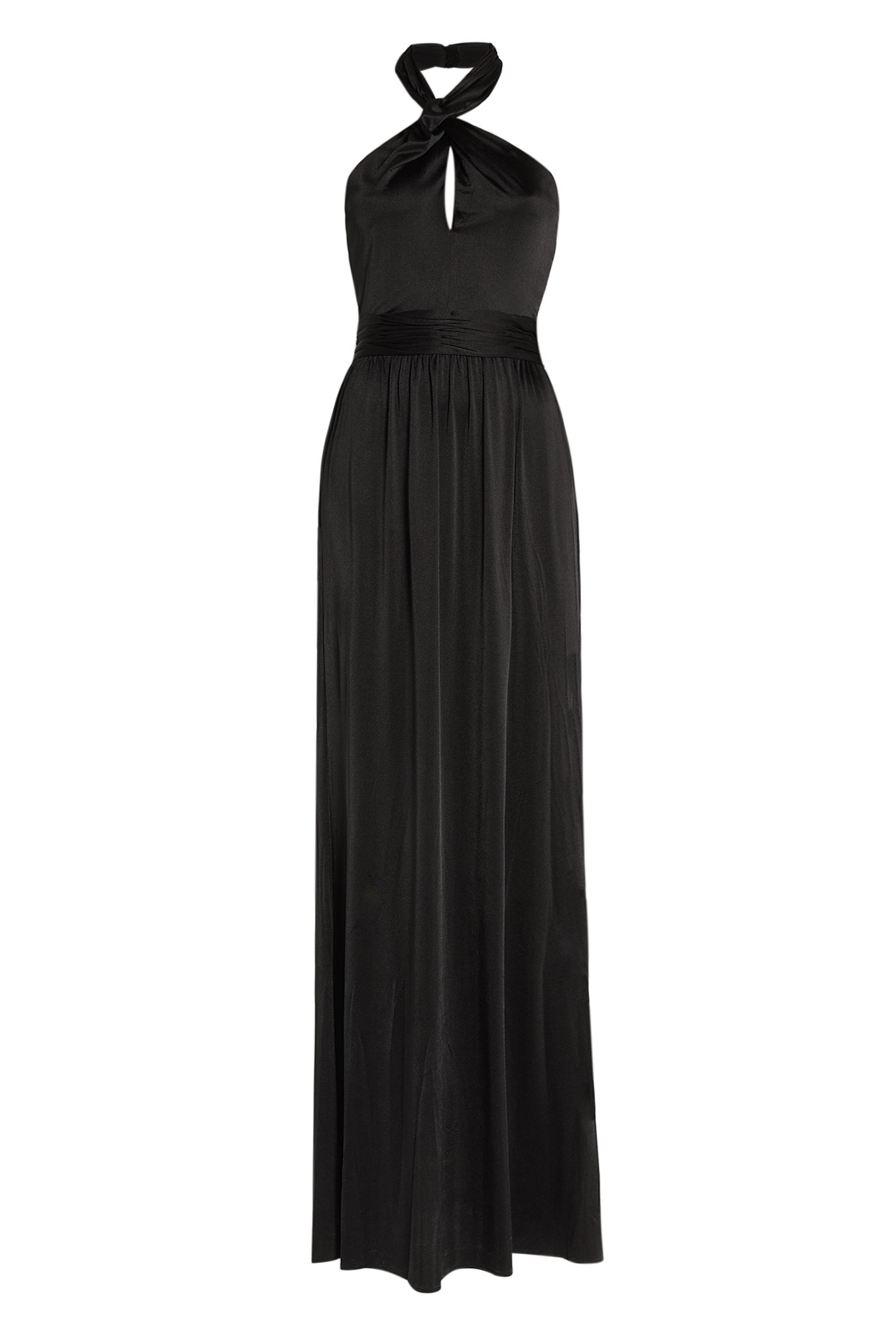 Halston Heritage Black Halter Neck Twist Maxi Dress in Black | Lyst
