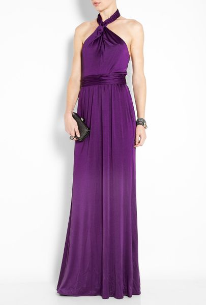 Halston Heritage Purple Halter Neck Twist Maxi Dress in Purple | Lyst