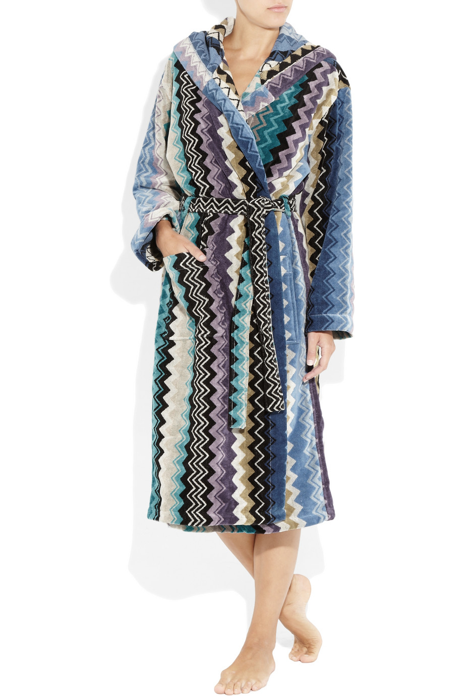 Missoni Robes Missoni Robes Missoni Home Blue Giacomo Hooded - Bathrobe Missoni Robes missoni robes missoni robes missoni home blue giacomo hooded - bathrobe missoni robes