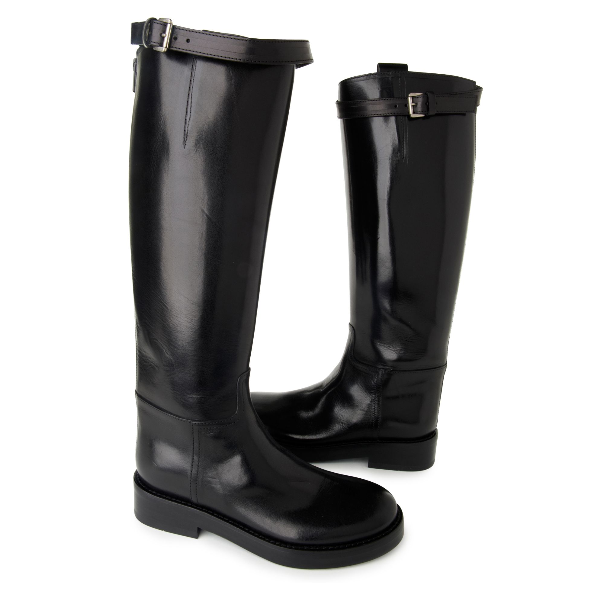Ann demeulemeester Poetry Riding Boots in Black | Lyst