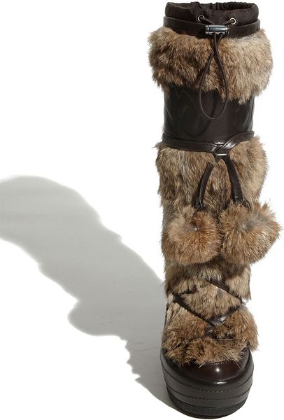 Ash Yeti Boot in Brown (t moro leather/ natural fur) | Lyst