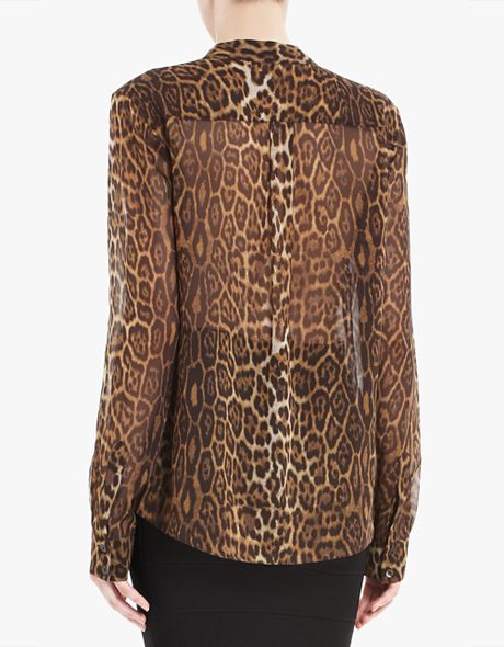 Bcbgmaxazria Anderson Leopard-print Silk Chiffon Blouse in Animal ...