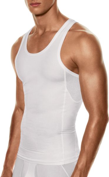 Calvin Klein Short-sleeved Compression Tank Top in White for Men | Lyst