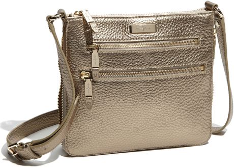 Cole Haan Village Sheila Leather Crossbody Bag in Gold (soft gold ...