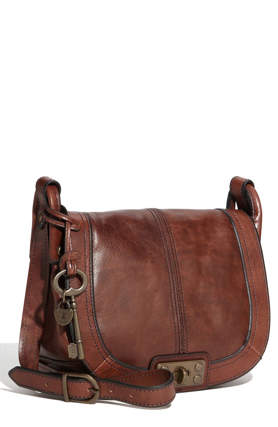 fossil mens leather bag