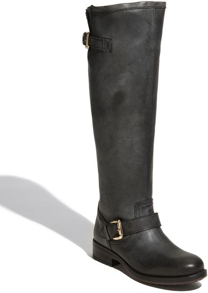 Steve Madden Lindley Contrast Zip Boot in Black | Lyst