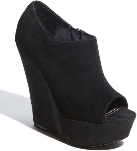 Steve Madden Wiicked Wedge Bootie in Black (black suede) | Lyst